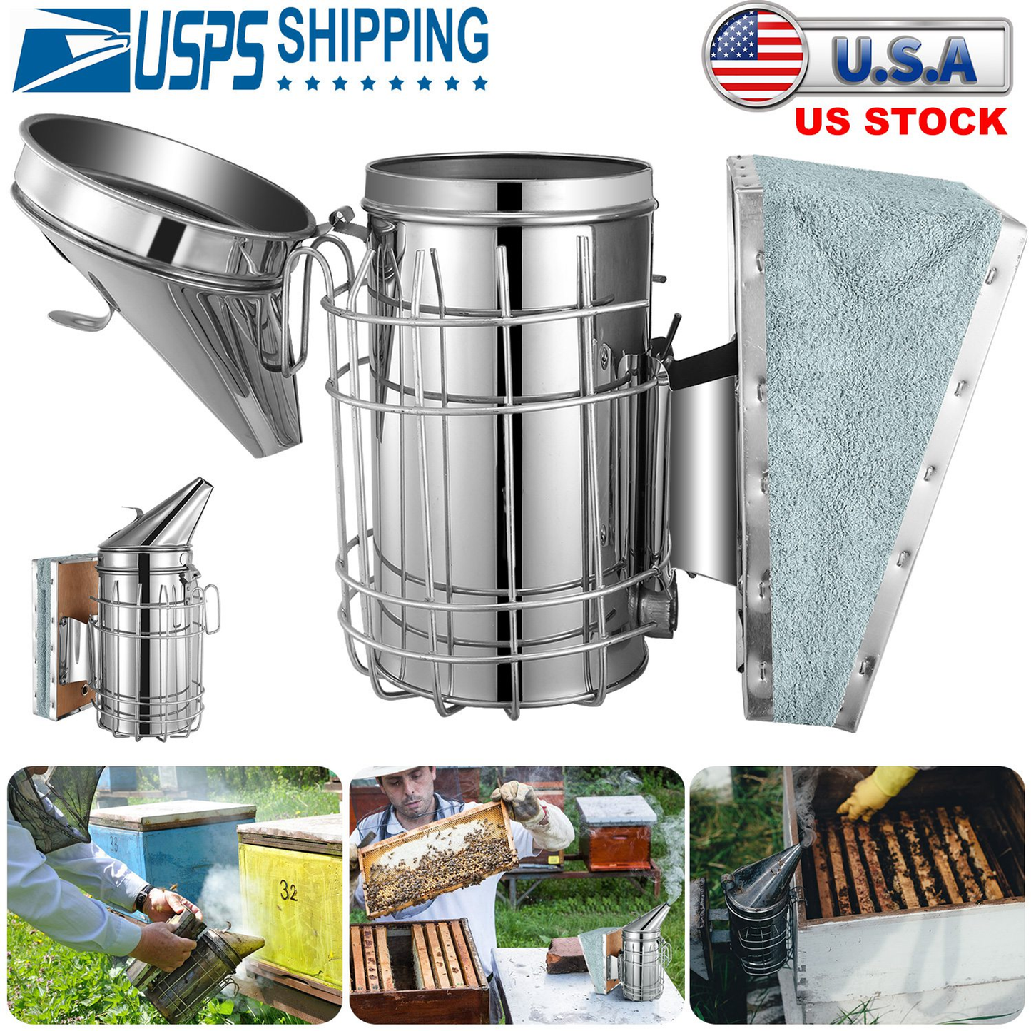 Bee Hive Smoker 11-Inch Heavy Duty Stainless Steel