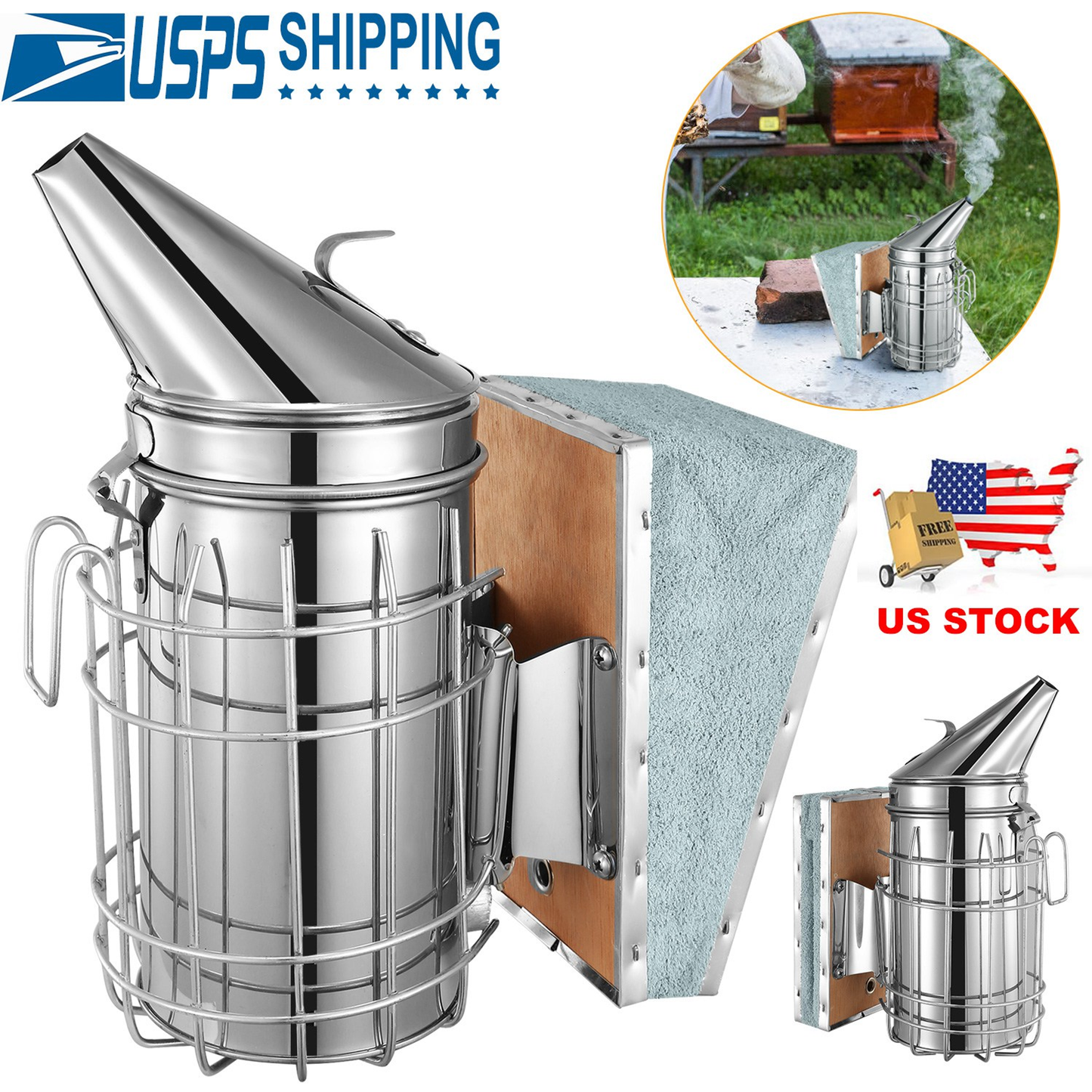 Bee Hive Smoker 11-Inch Heavy Duty Stainless Steel