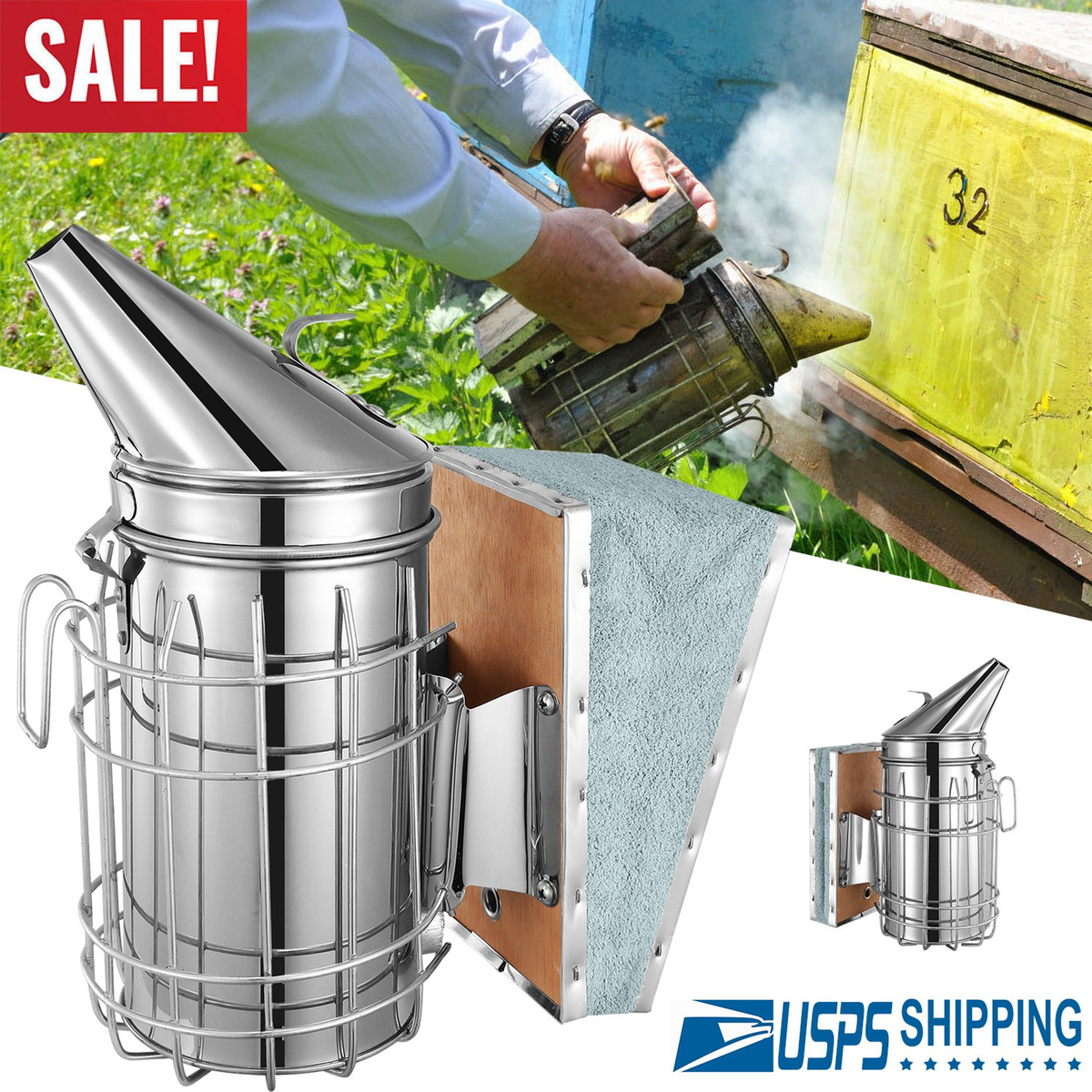 Bee Hive Smoker 11-Inch Heavy Duty Stainless Steel