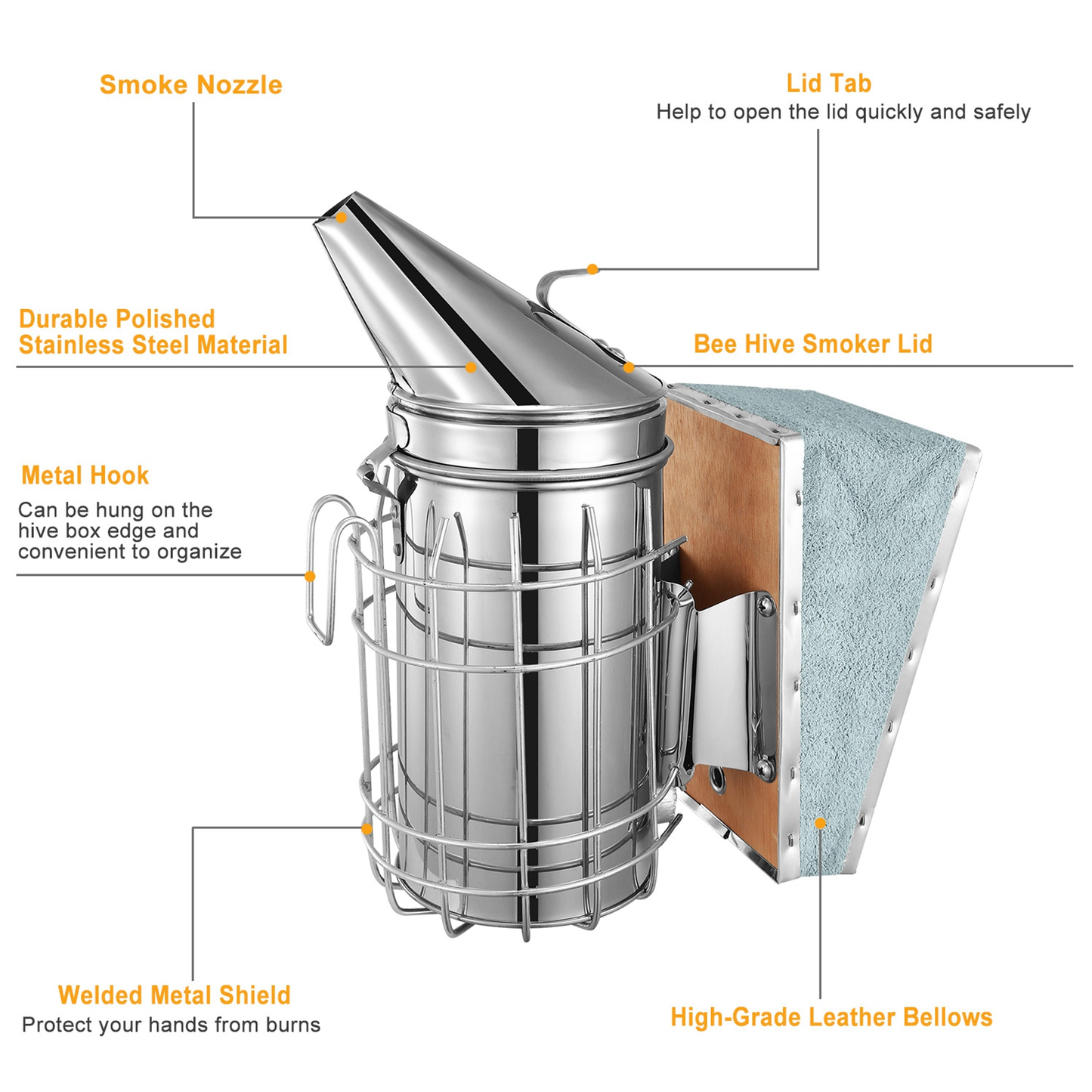 Bee Hive Smoker 11-Inch Heavy Duty Stainless Steel