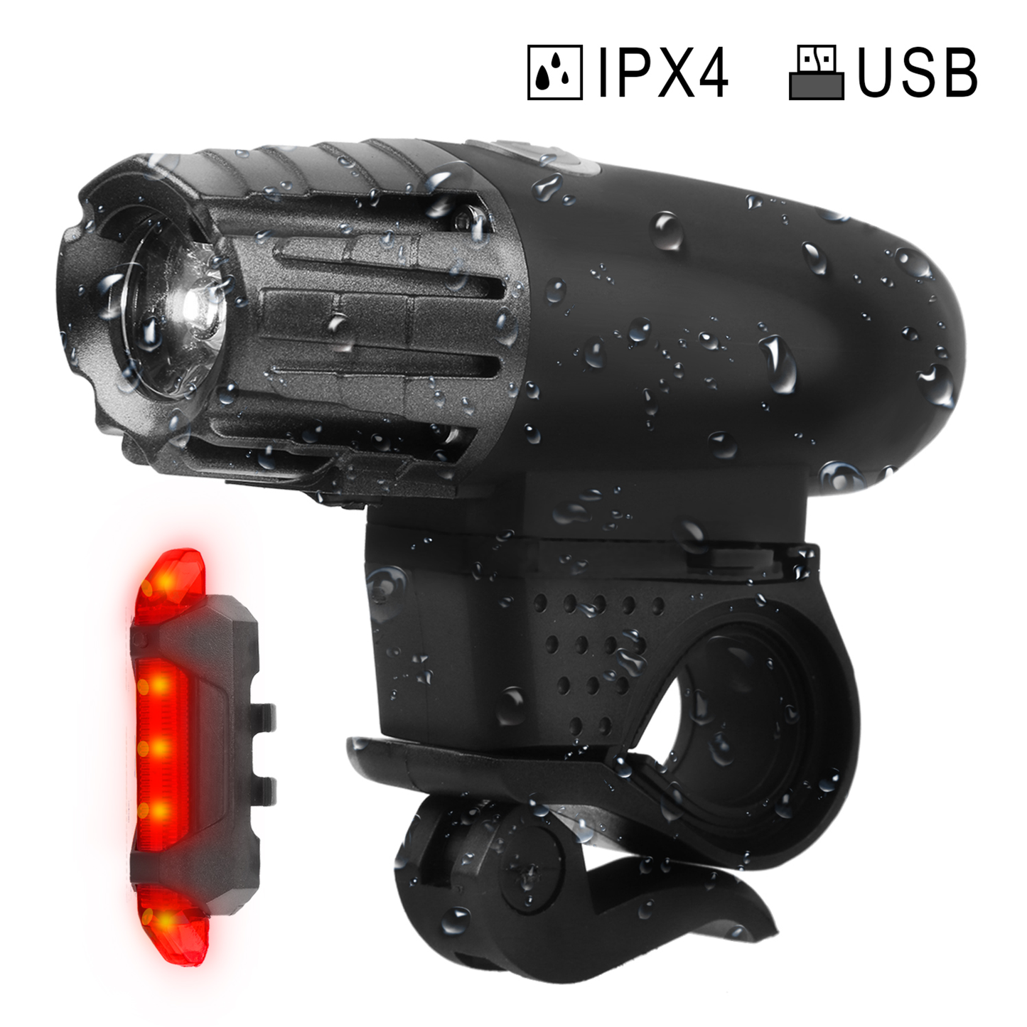 iMounTEK Bike Front Flashlight and LED Tail Lamp Set
