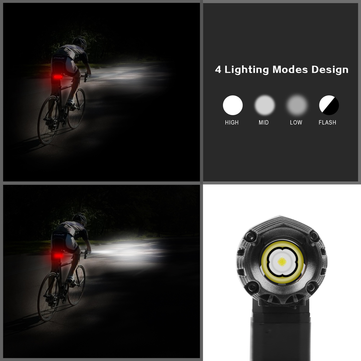iMounTEK Bike Front Flashlight and LED Tail Lamp Set