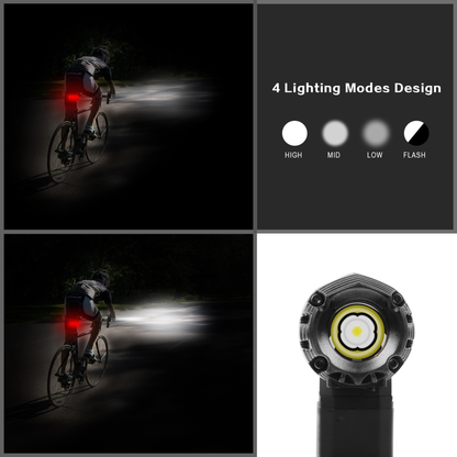 iMounTEK Bike Front Flashlight and LED Tail Lamp Set