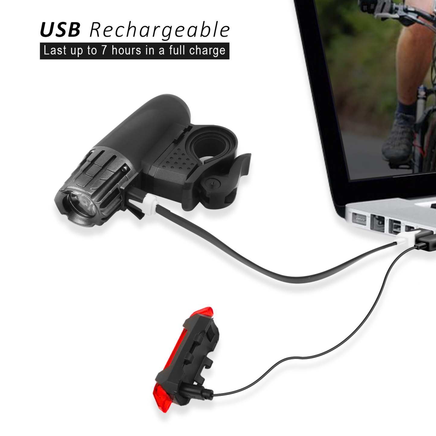 iMounTEK Bike Front Flashlight and LED Tail Lamp Set