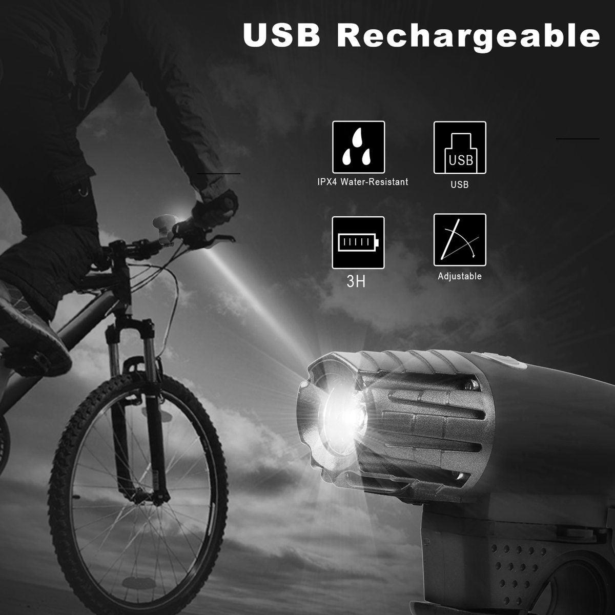 iMounTEK Bike Front Flashlight and LED Tail Lamp Set