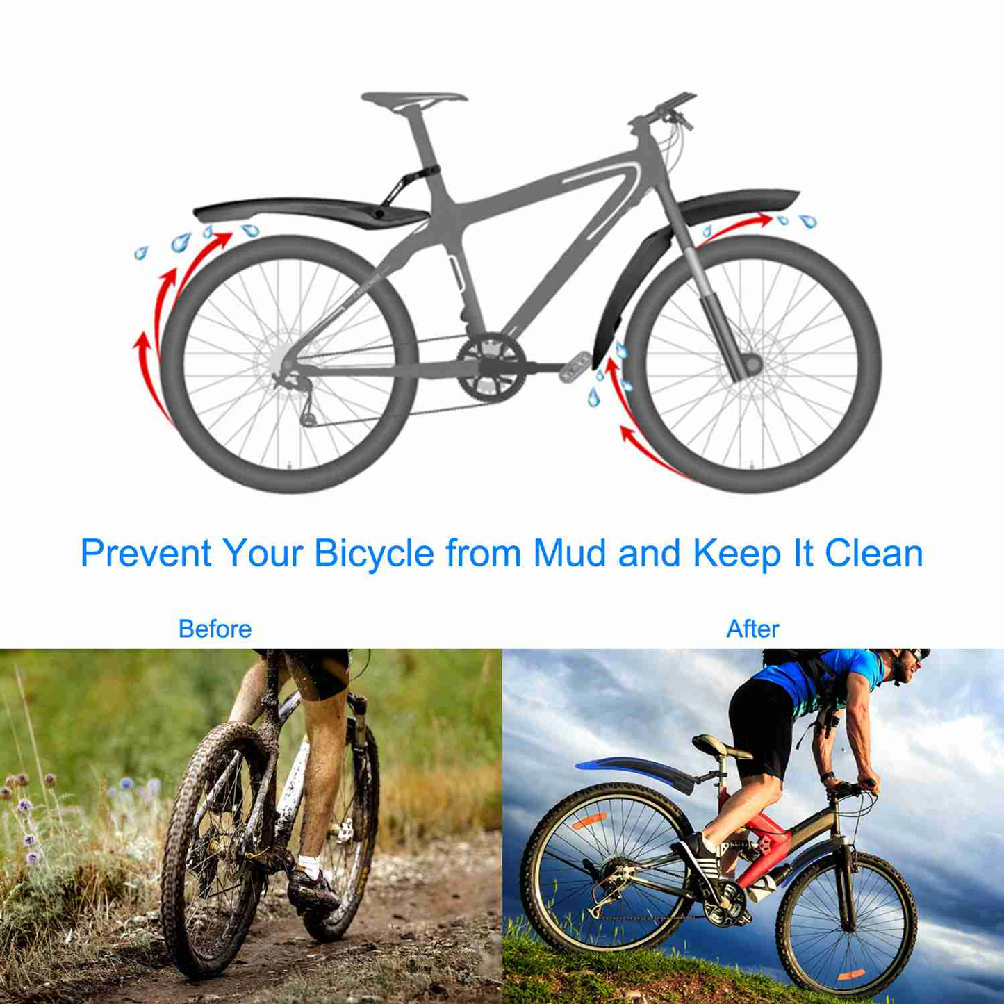 Front and Rear Bicycle Fender Set