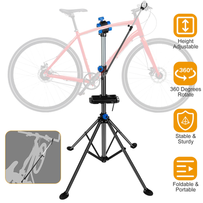 Height-Adjustable Foldable Bicycle Repair Stand