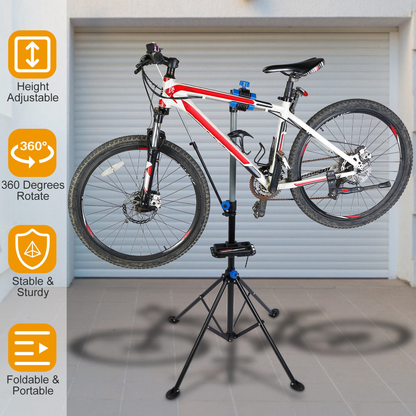 Height-Adjustable Foldable Bicycle Repair Stand