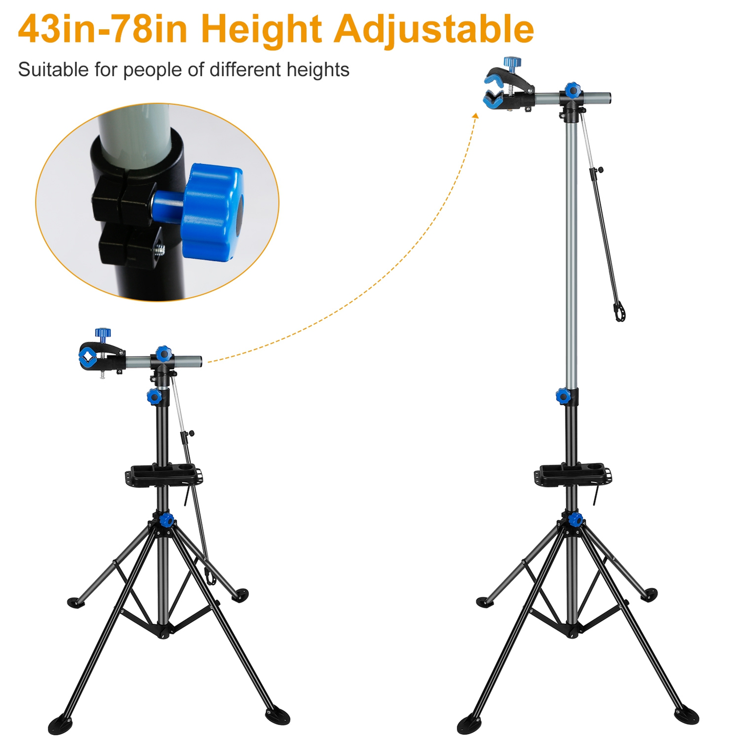 Height-Adjustable Foldable Bicycle Repair Stand