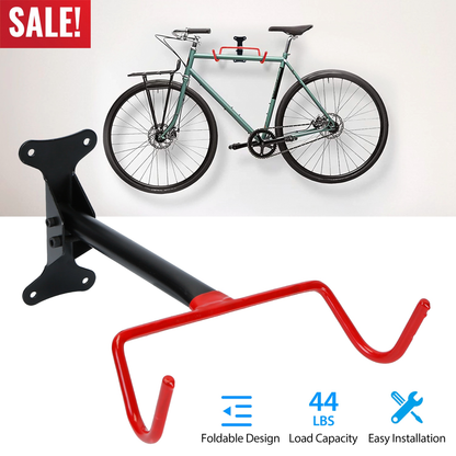 Foldable Bike Wall Mount Rack, Holds Up to 44 lbs