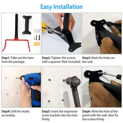 Foldable Bike Wall Mount Rack, Holds Up to 44 lbs