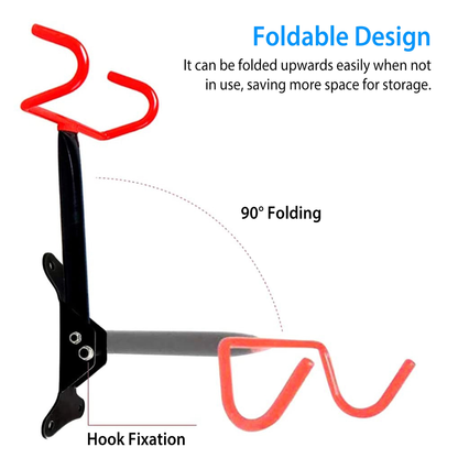 Foldable Bike Wall Mount Rack, Holds Up to 44 lbs