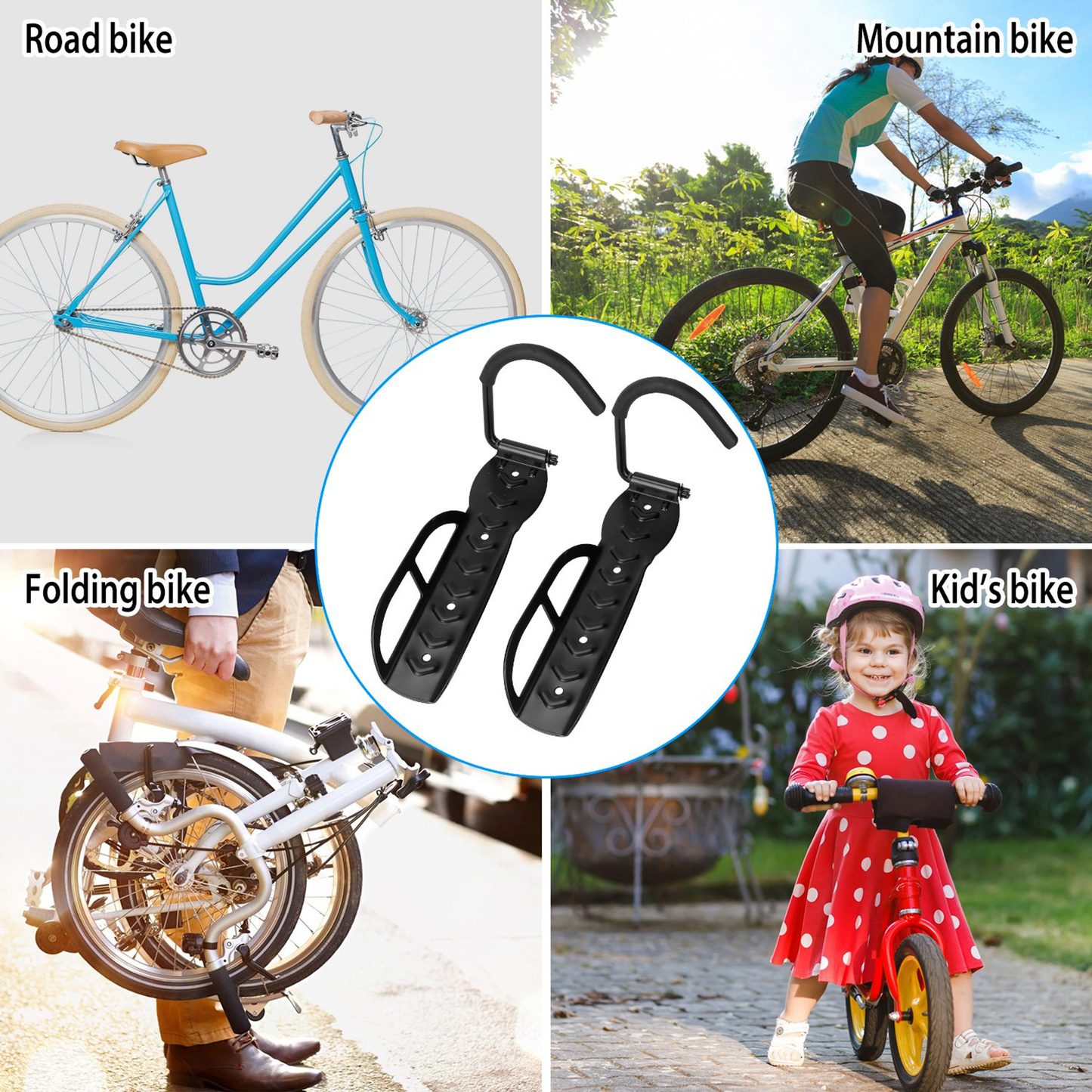 2Pcs Wall-Mount Vertical Bike Racks