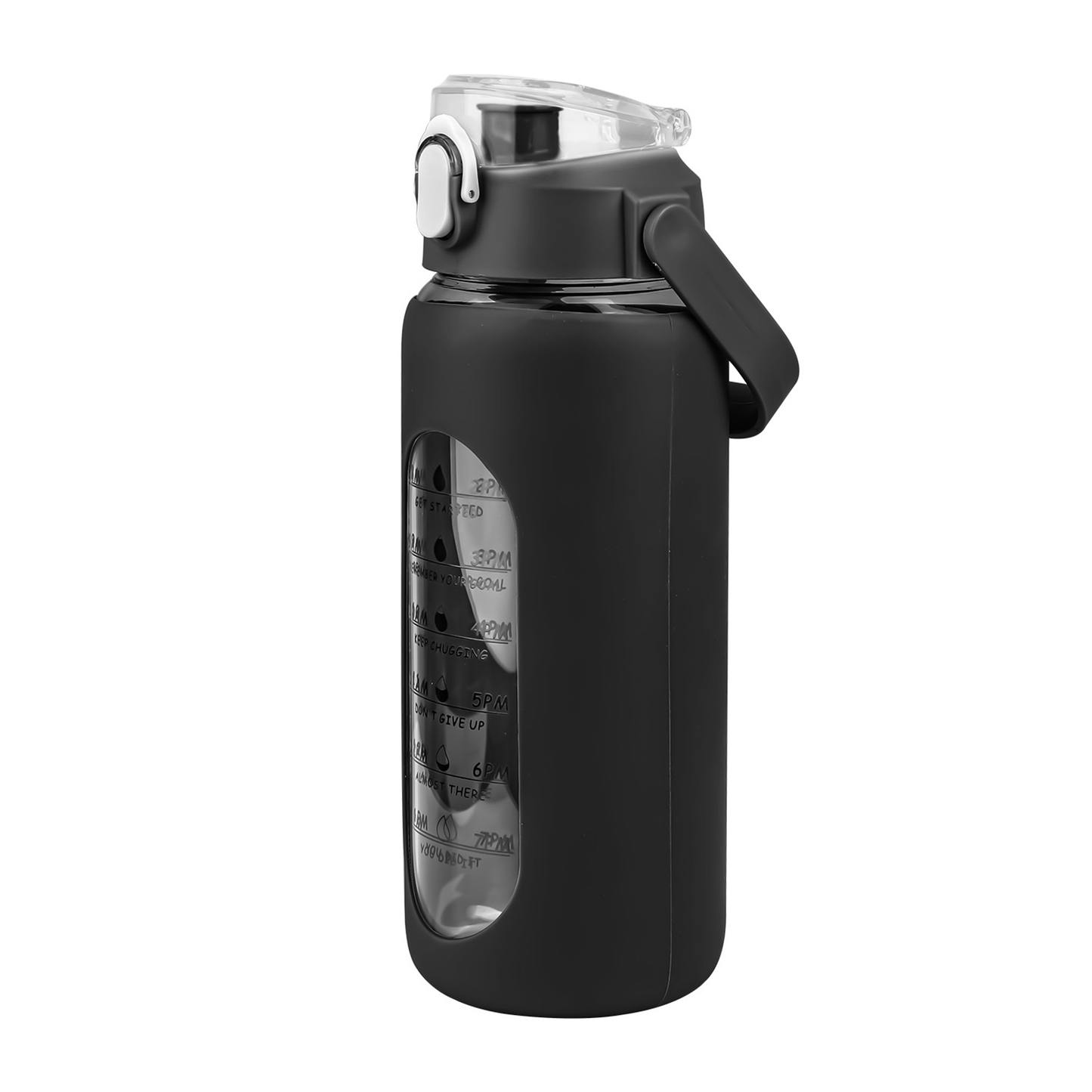 64oz Glass Water Bottle Black