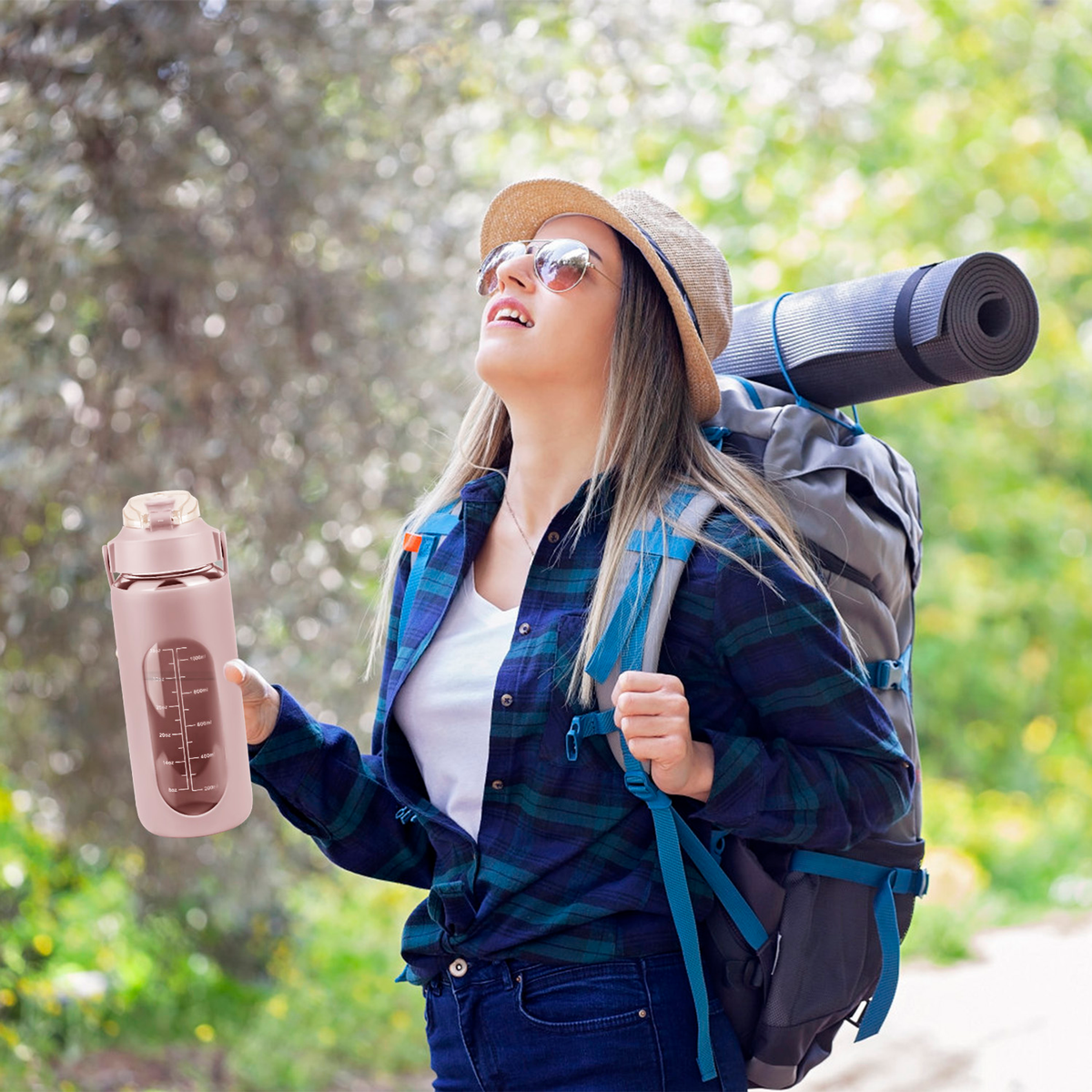 64oz Glass Water Bottle Coffee