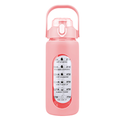 64oz Glass Water Bottle Pink