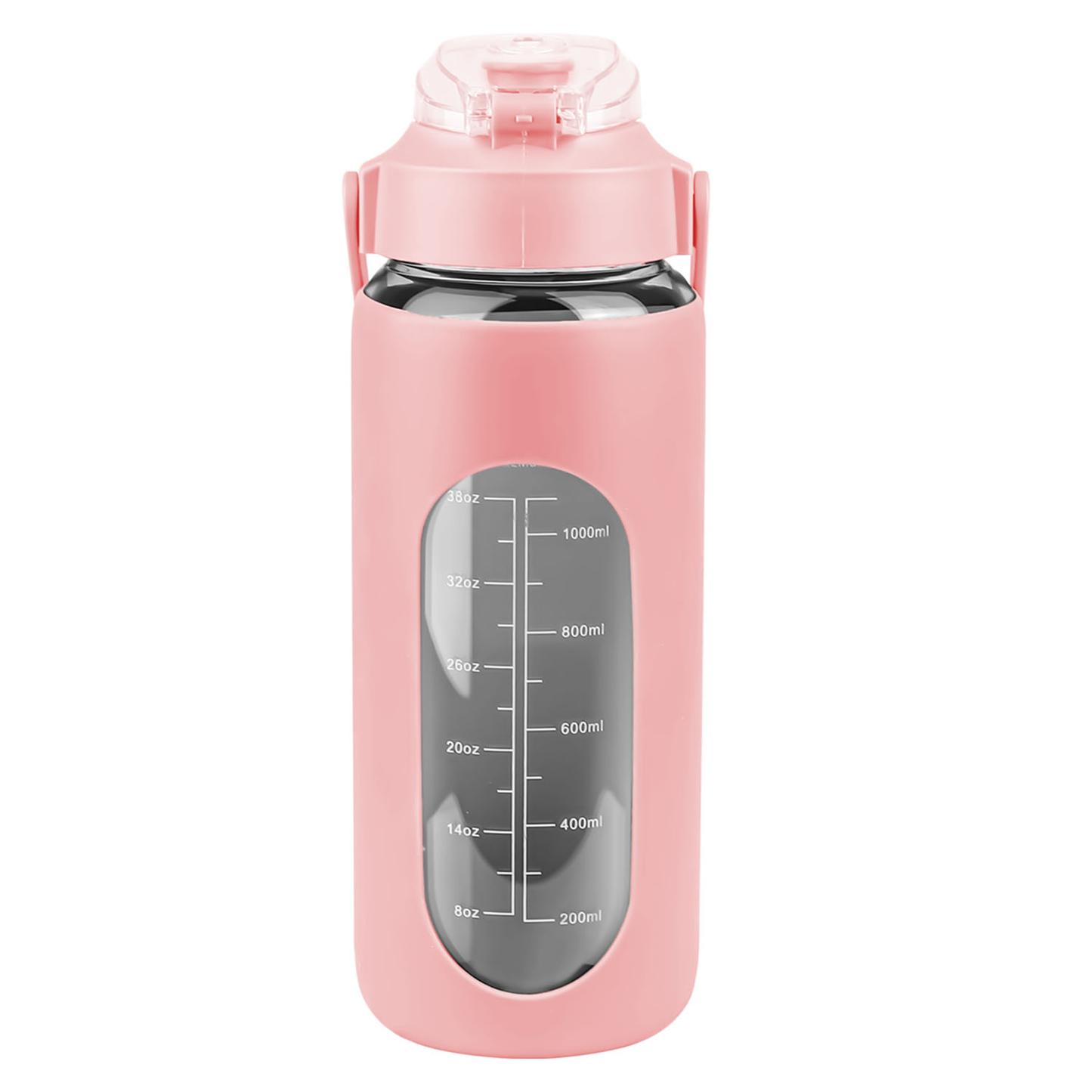 64oz Glass Water Bottle Pink