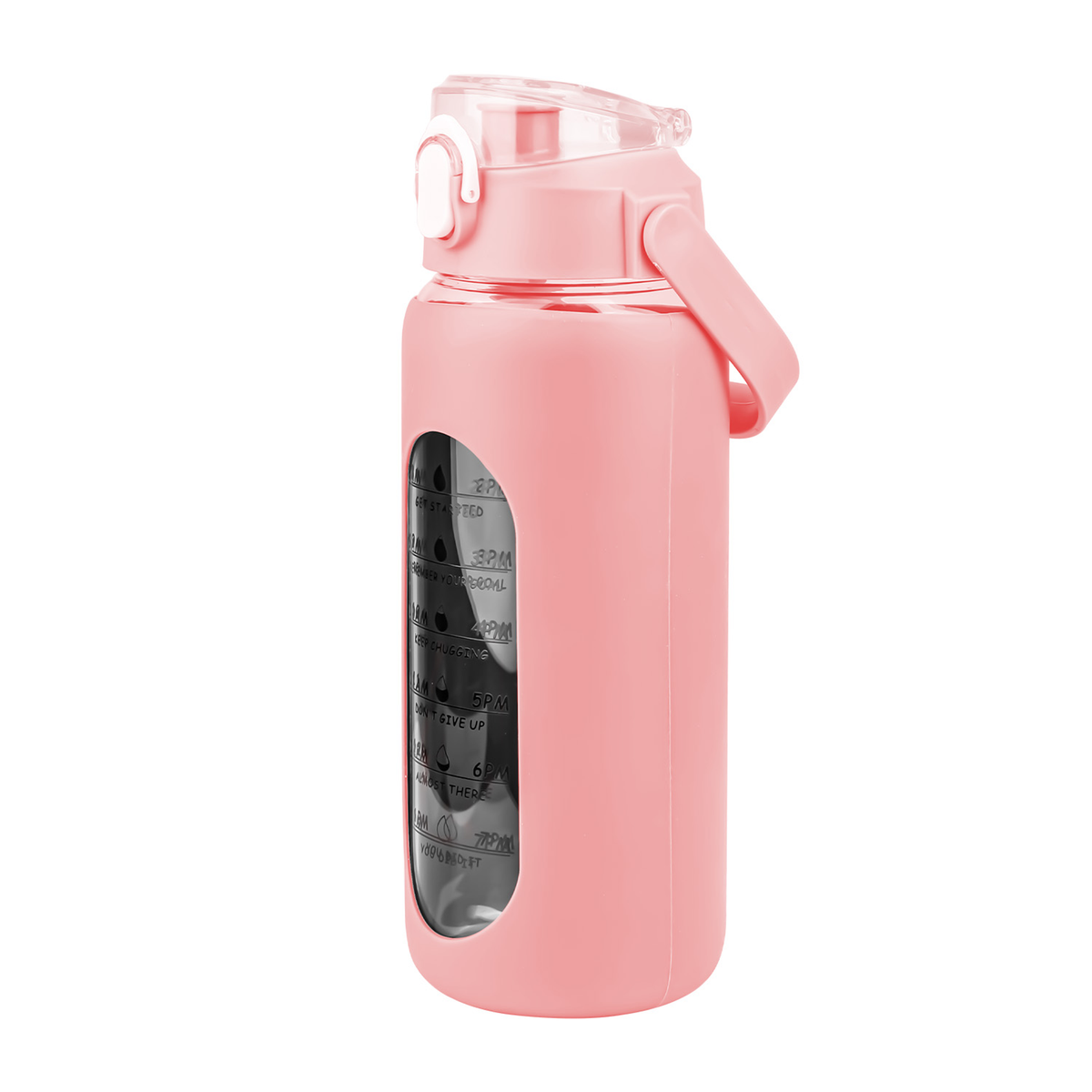64oz Glass Water Bottle Pink