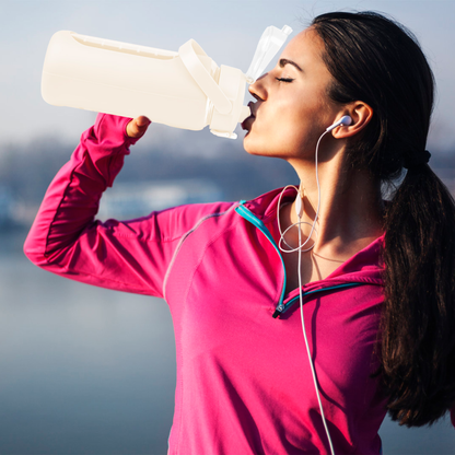 64oz Glass Water Bottle White