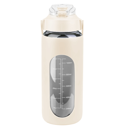 64oz Glass Water Bottle White