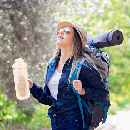 64oz Glass Water Bottle White