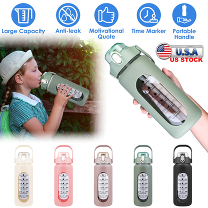 64oz Glass Water Bottle White