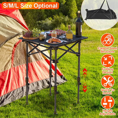 Portable Folding Camping Table Carbon Steel Adjustable