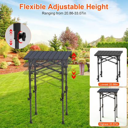 Portable Folding Camping Table Carbon Steel Adjustable
