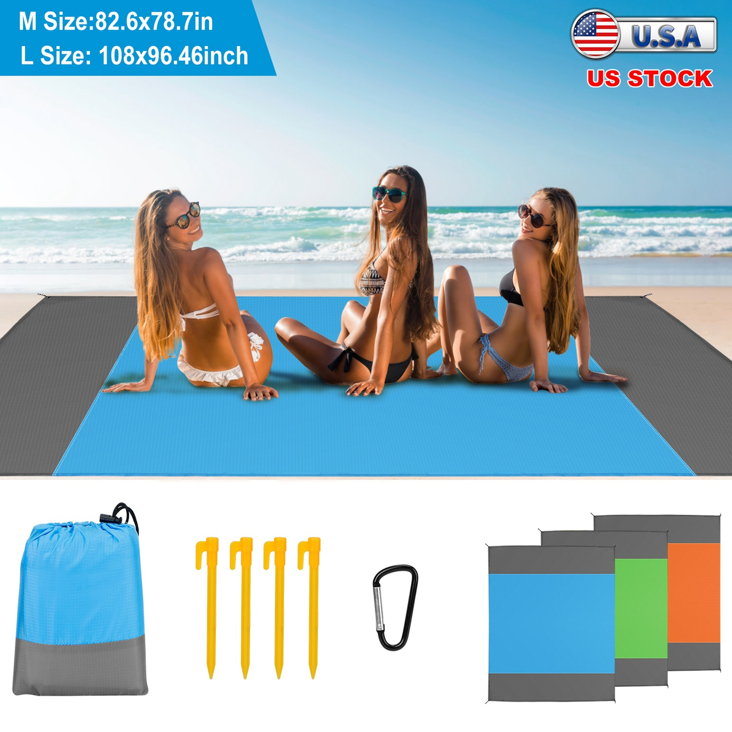 Sand-Proof Picnic Blanket with Anchors