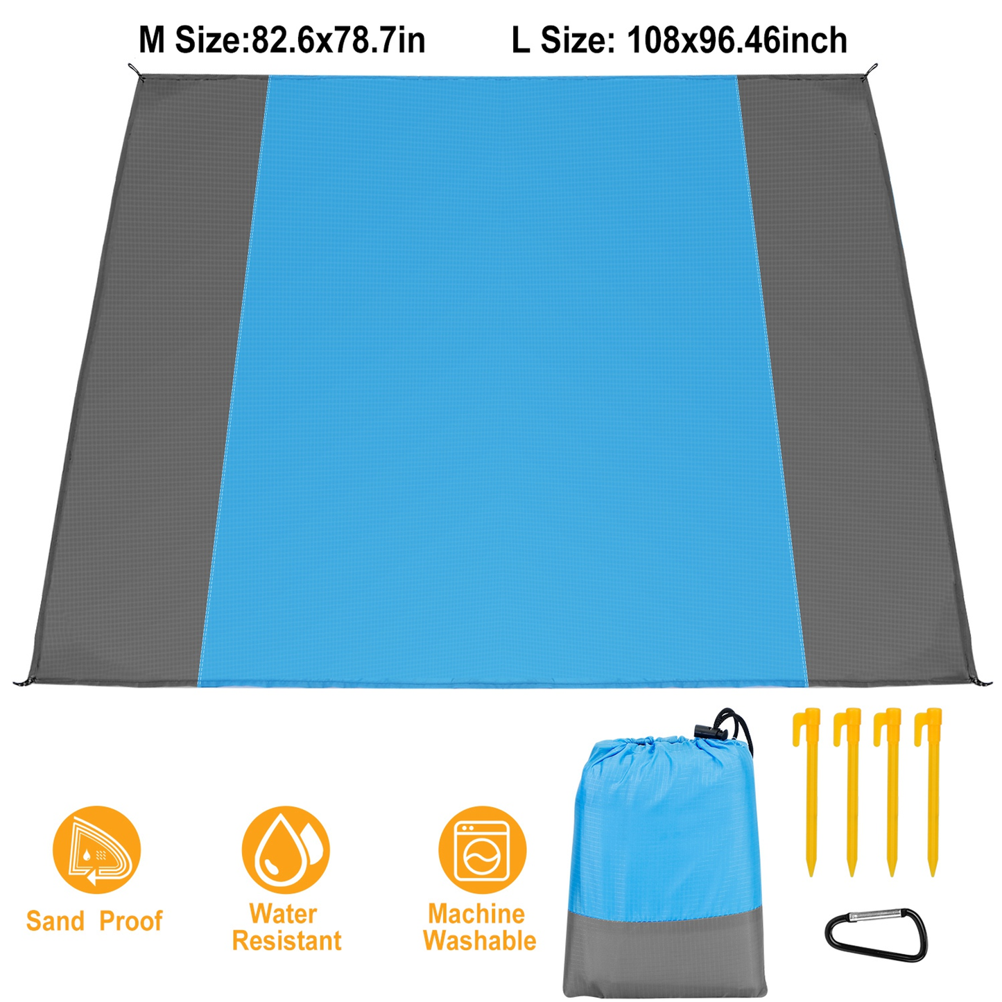 Sand-Proof Picnic Blanket with Anchors