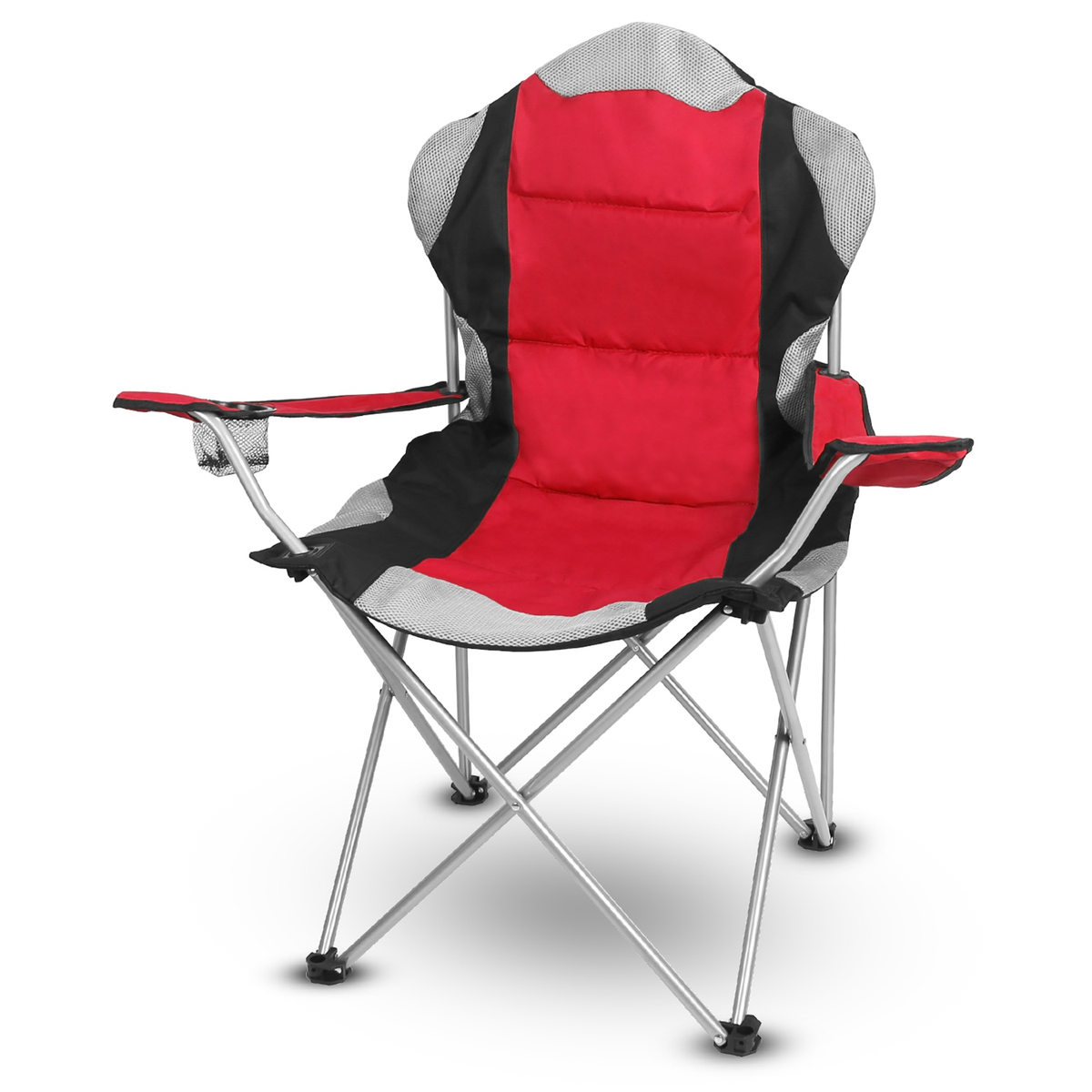 Heavy Duty Foldable Steel Camping Chair (Red)
