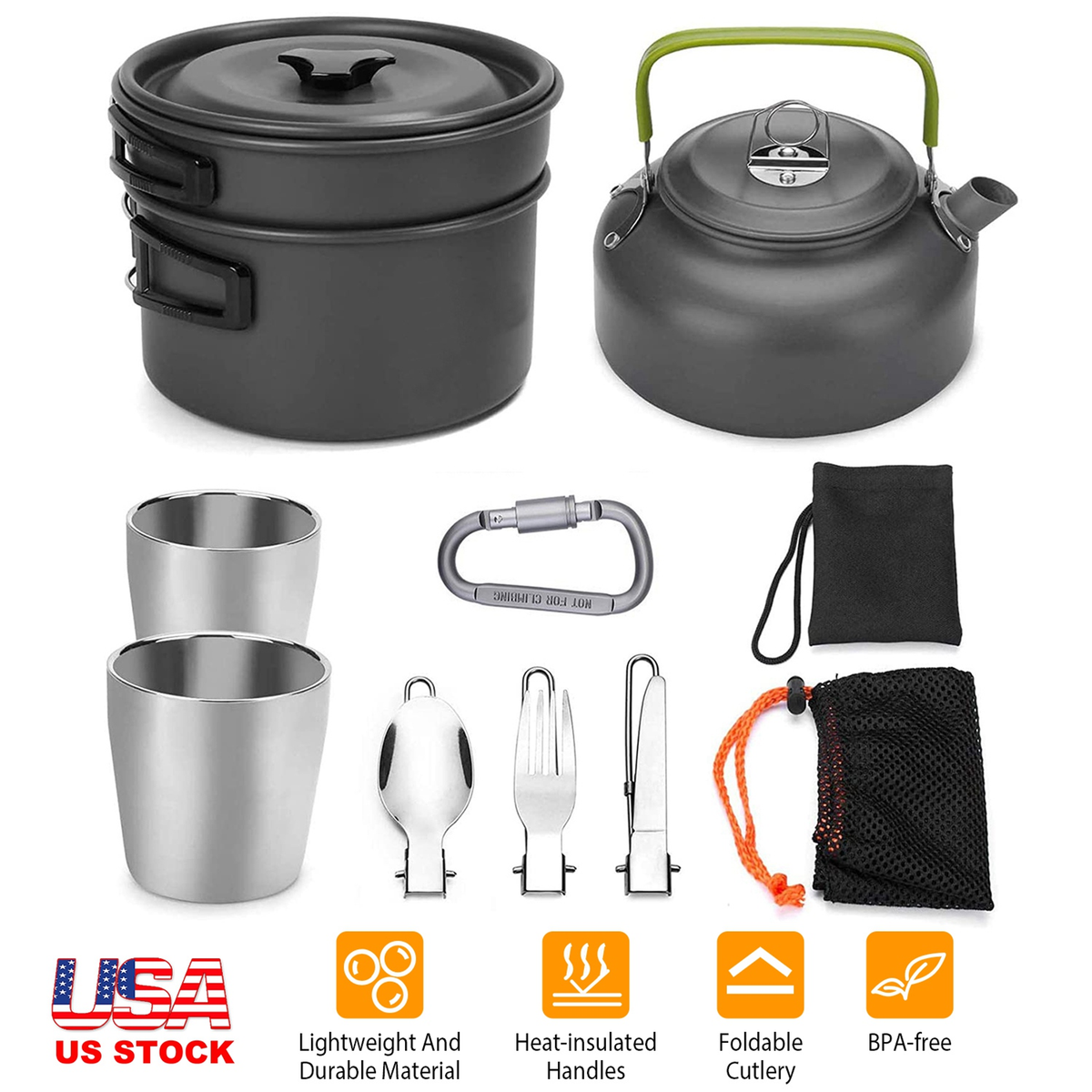 12-Piece Camping Cookware Set with Storage Bag