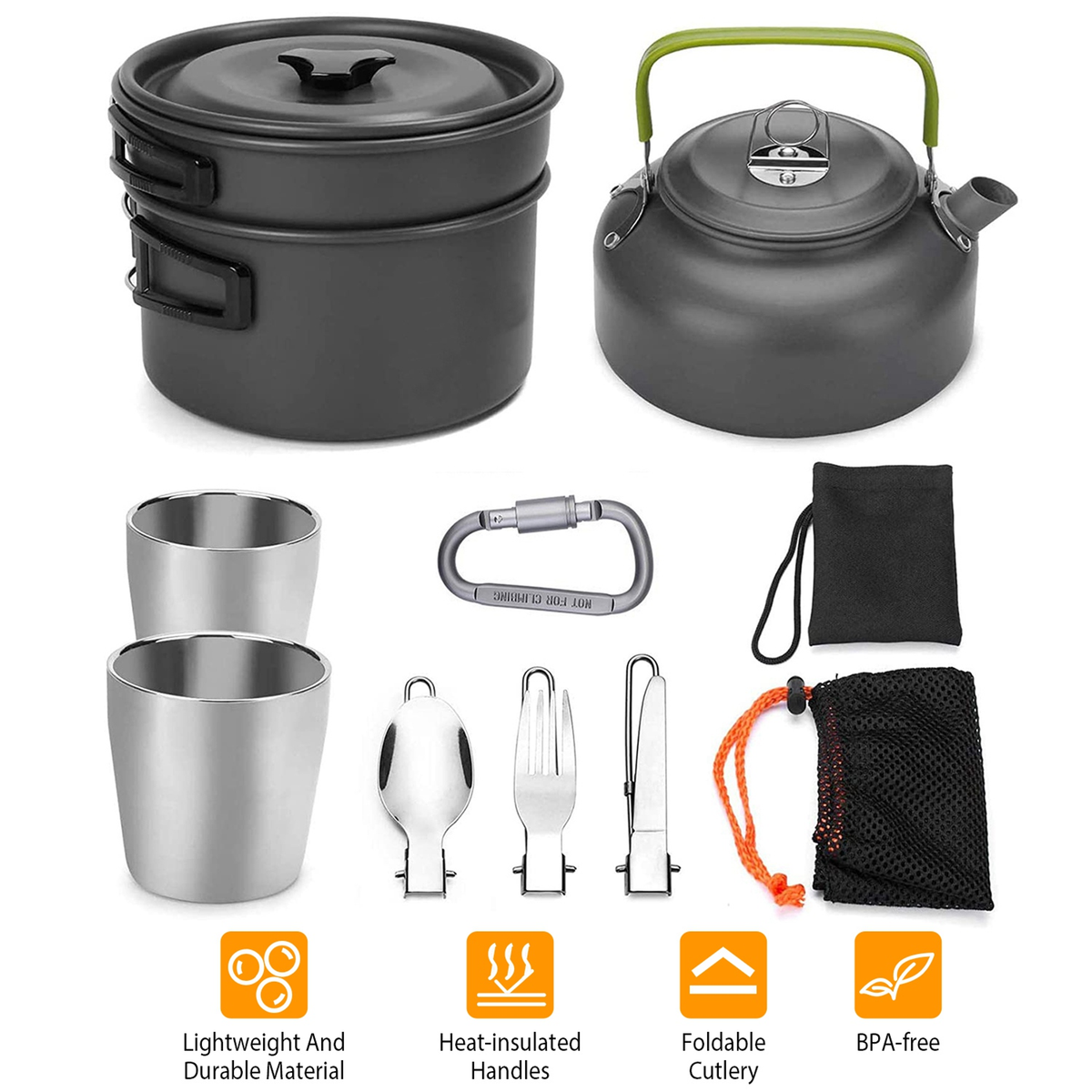 12-Piece Camping Cookware Set with Storage Bag