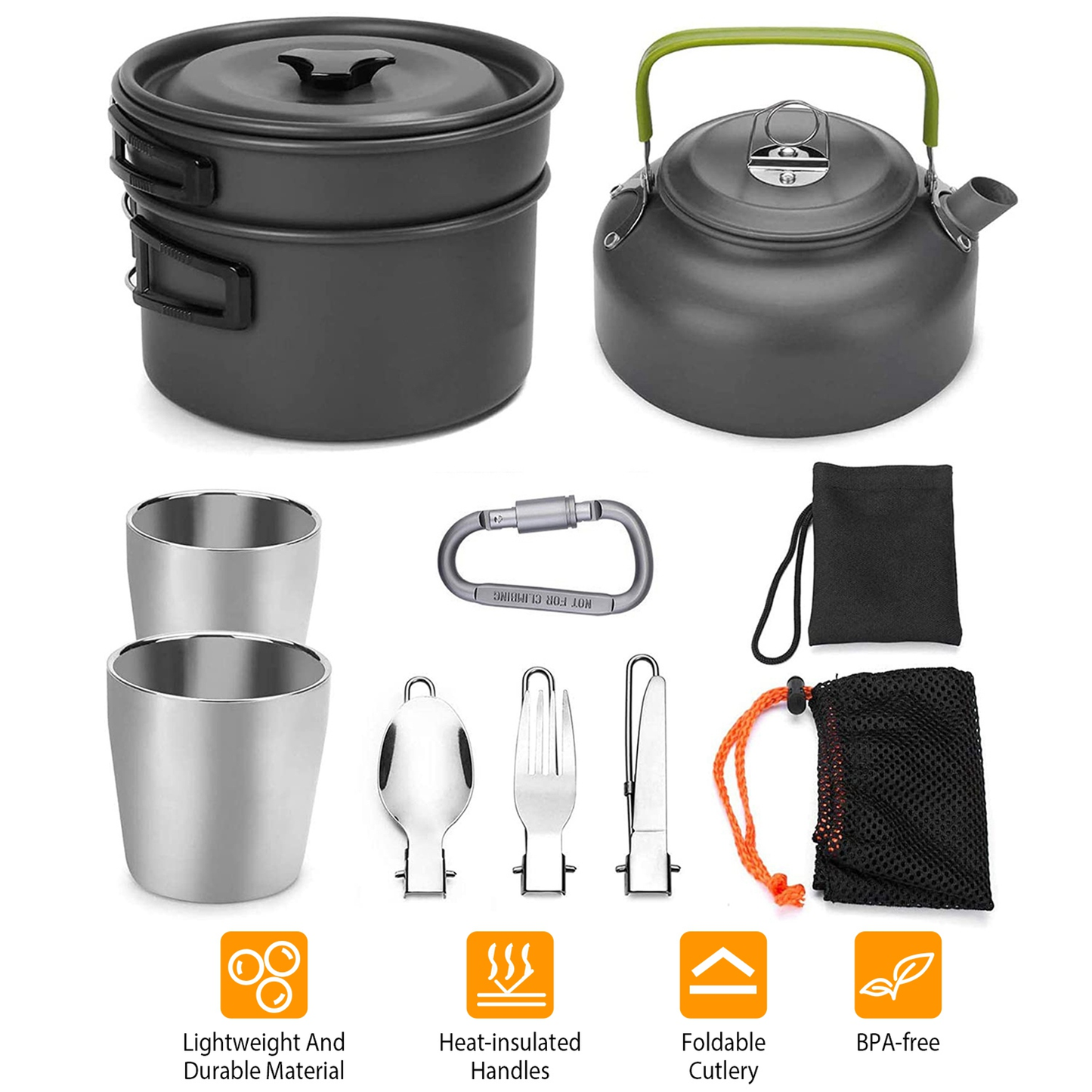12-Piece Camping Cookware Set with Storage Bag