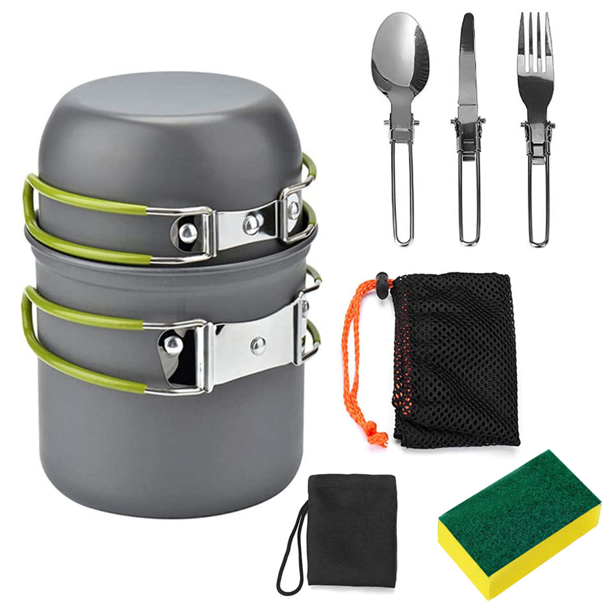 8-Piece Camping Cookware Set, Anodized Aluminum