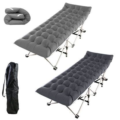 Folding Camping Cot Portable Sleeping Bed - Black