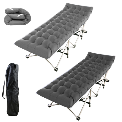Folding Camping Cot Portable Sleeping Bed (Grey)