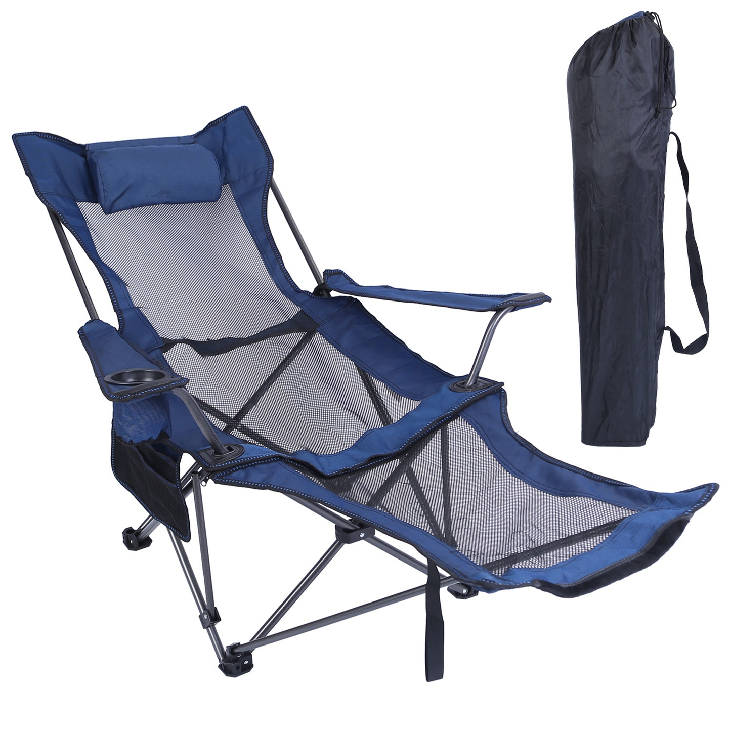 Foldable Heavy-Duty Camping Chair 330 lb Steel Lawn Chair