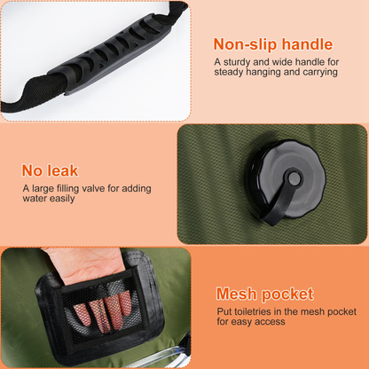 5-Gallon Solar Heating Camping Shower Bag