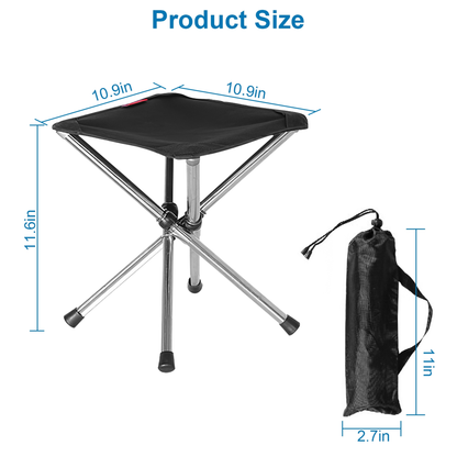 Foldable Portable Camping Stool (Black)