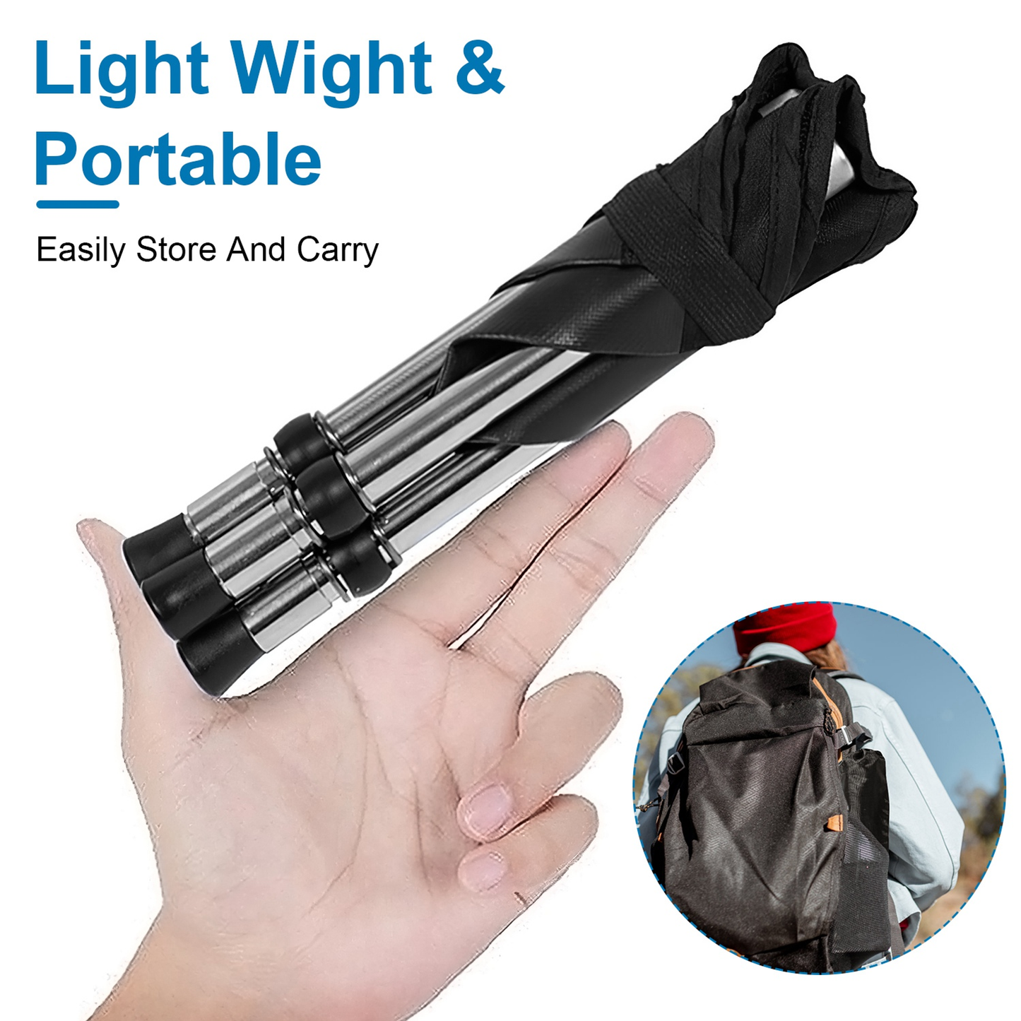 Foldable Portable Camping Stool (Black)