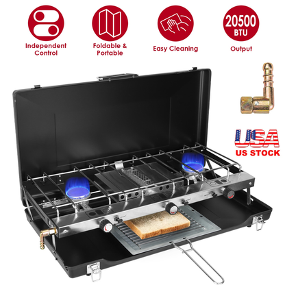 3 Burner Portable Camping Stove 20000 BTU