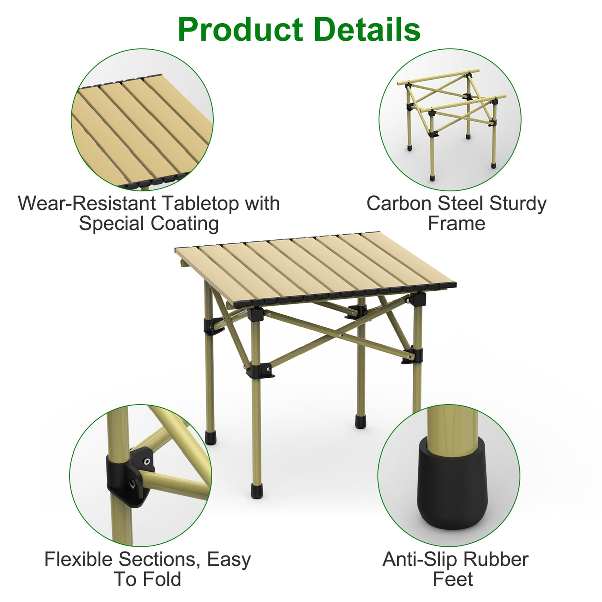 Folding Roll-Up Camping Table