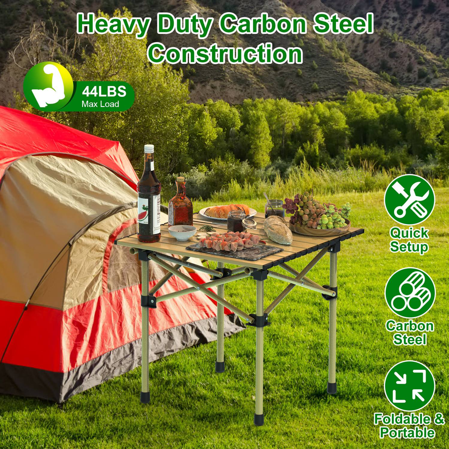 Folding Roll-Up Camping Table