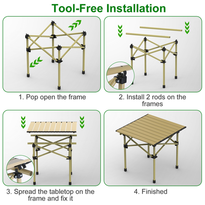 Folding Roll-Up Camping Table