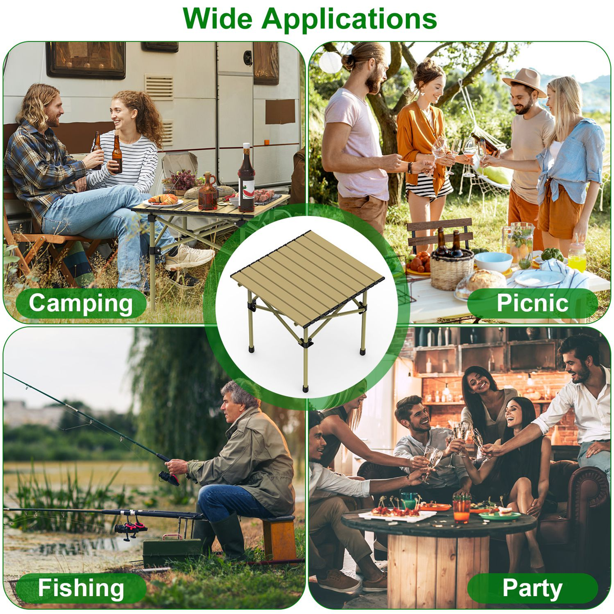 Folding Roll-Up Camping Table