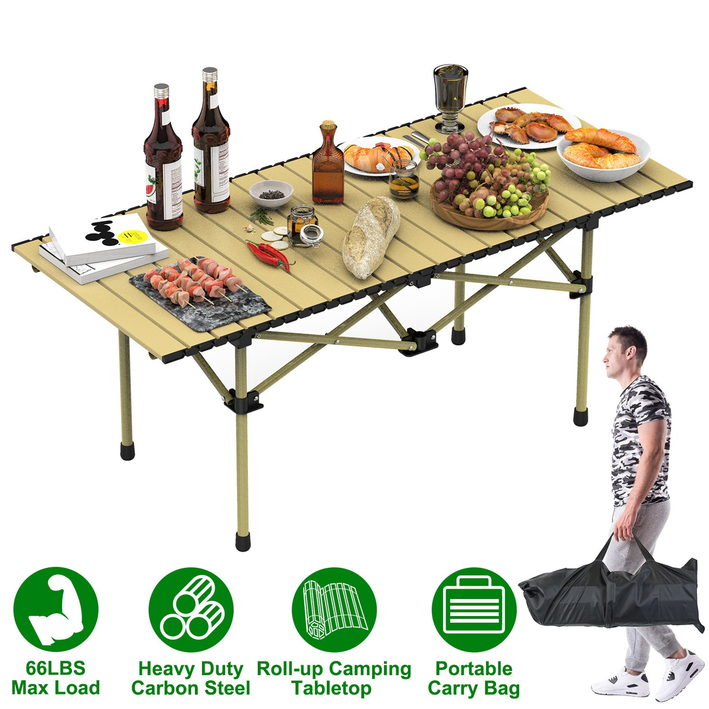 Roll-Up Folding Camping Table