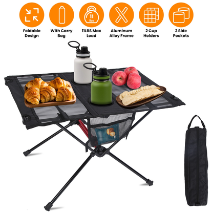 Portable Folding Camping Table with Cup Holders