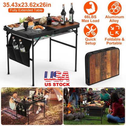Foldable Camping Table 35.43 x 23.62 x 26 in
