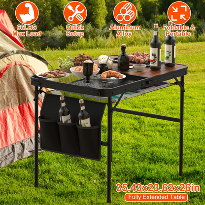 Foldable Camping Table 35.43 x 23.62 x 26 in